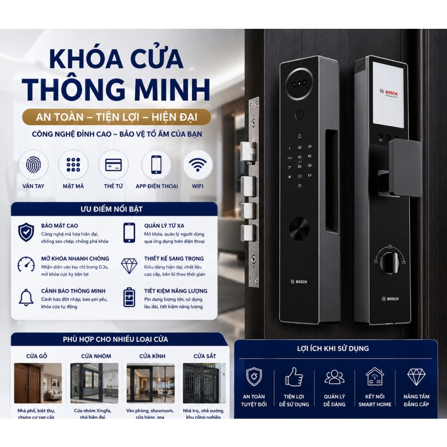 Khóa Cửa Thông Minh Xu Hướng An Ninh Nhà Hiện Đại 